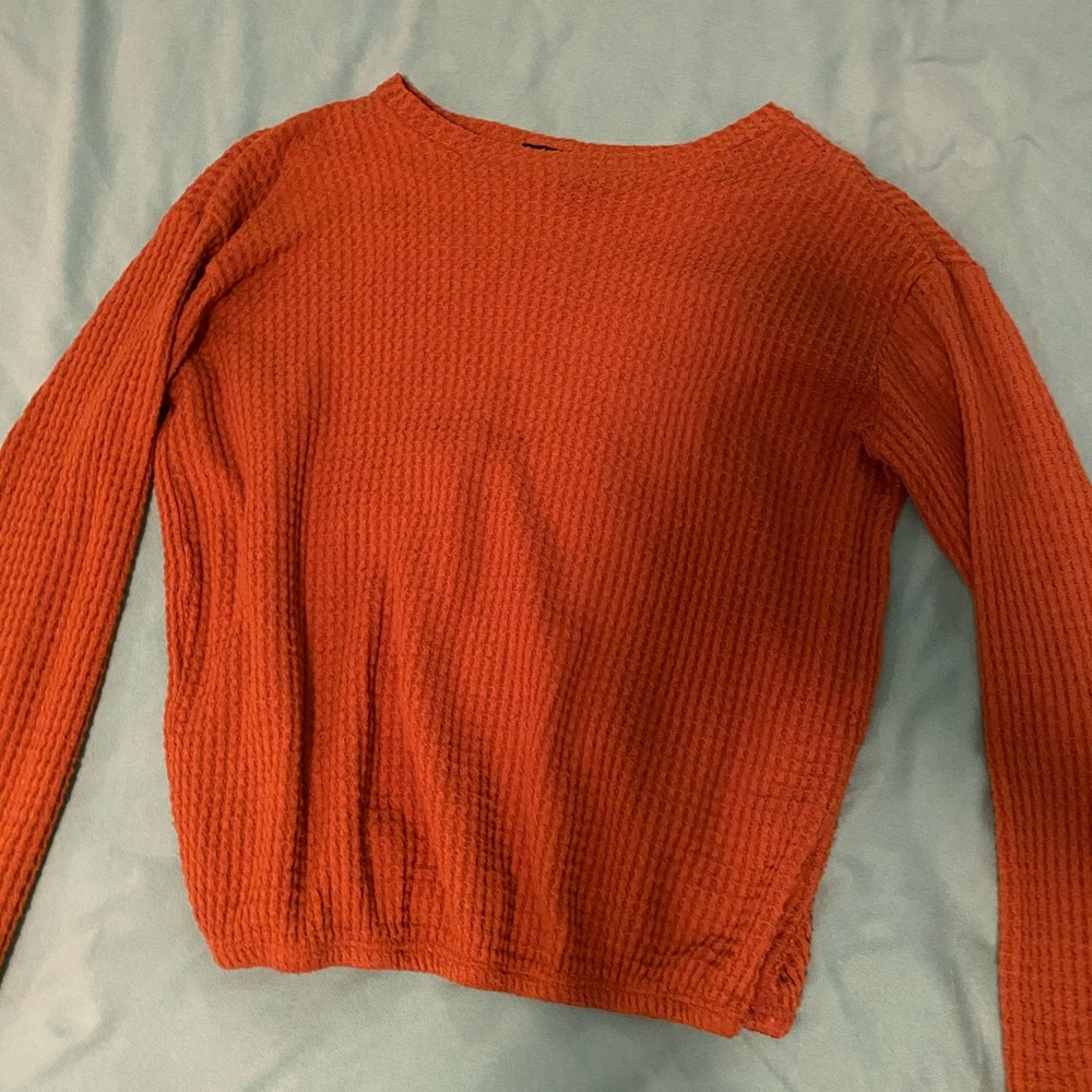 Waffle knit sweater